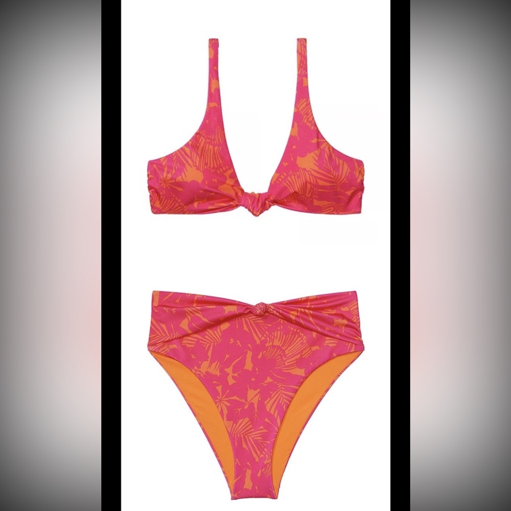 New Bikini Victoria’s Secret Medium high waist Pink and Orange Shells Bikini Set